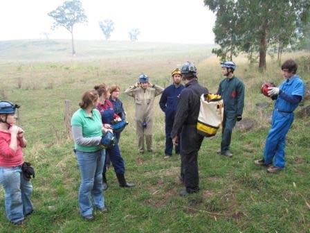 Tom Aberdeen (author) running an official VSA Beginners Trip - giving a lecture as usual :). Photographer Naomi Dickinson